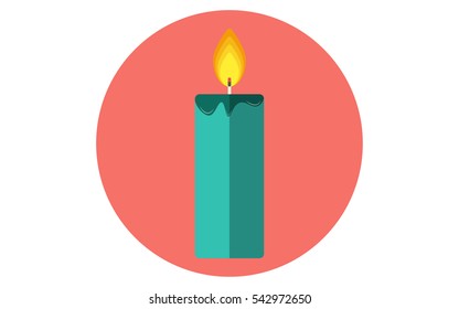 Christmas candle flat vector icon