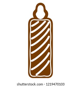 Christmas candle gingerbread cookie. Vector illustration design