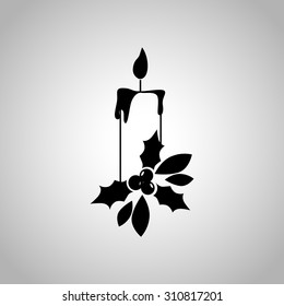 Christmas candle icon