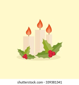 Christmas candle icon