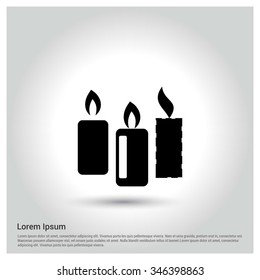 Christmas candle icon. decorative Pictogram for Christmas. Flat Xmas Icons