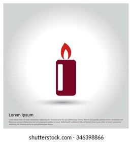 Christmas candle icon. decorative Pictogram for Christmas. Flat Xmas Icons