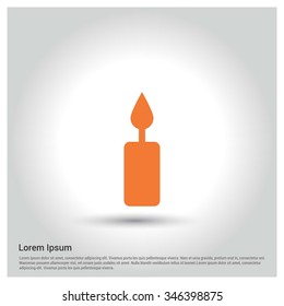 Christmas candle icon. decorative Pictogram for Christmas. Flat Xmas Icons