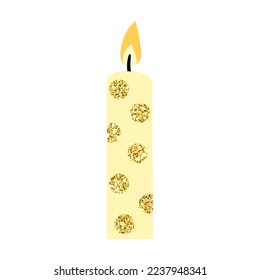 Christmas candle icon. Festive candle. Vector illustration