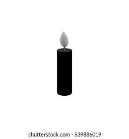 Christmas candle icon, flat design template, vector