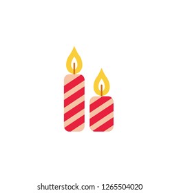 Christmas candle icon. Holiday candle icon.