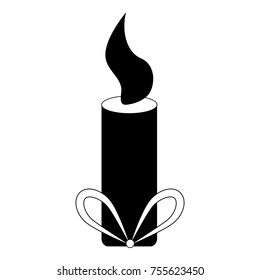 Christmas candle icon isolated on white background, Vector illustration