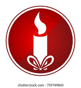 Christmas candle icon isolated on a button, Vector illustration