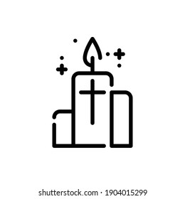 Christmas Candle Icon Logo Illustration Vector Isolated. Christ and Easter Icon-Set. Suitable for Web Design, Logo, App, and UI. Editable Stroke and Pixel Perfect. EPS 10.