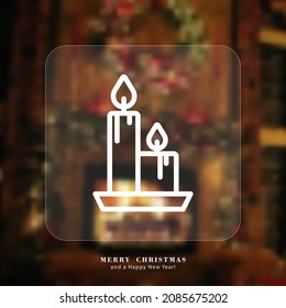 Christmas candle icon. Merry Christmas and a Happy New Year greating card. New Year's mood. Vector EPS 10. Isolated on decor background. - Powered by Shutterstock - Get 15% off with code: PIKWIZARD15