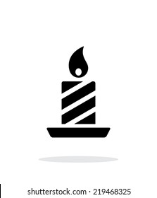 Christmas candle icon on white background. Vector illustration.