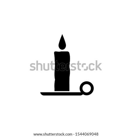 Christmas candle icon on white background. Vector illustration.