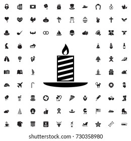 Christmas candle icon. set of filled holiday icons.