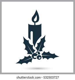Christmas candle icon. Simple design for web and mobile