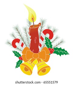 Christmas candle icon vector