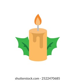Christmas candle icon vector basic design simple and modern concept graphic