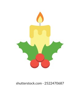 Christmas candle icon vector basic design simple and modern concept graphic