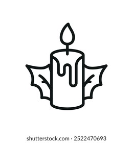 Christmas candle icon vector basic design simple and modern concept graphic