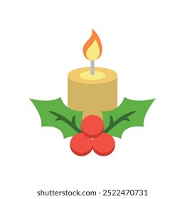 Christmas candle icon vector basic design simple and modern concept graphic