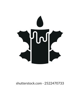 Christmas candle icon vector basic design simple and modern concept graphic