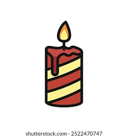 Christmas candle icon vector basic design simple and modern concept graphic