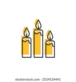 Christmas Candle icon vector illustration. Christmas Candle symbol isolated on white background