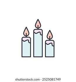 Christmas Candle icon vector illustration. Christmas Candle symbol isolated on white background