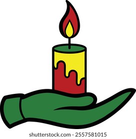 Christmas candle icon vector illustration on a white background. Christmas Candle colorful vector silhouette, set candle silhouettes for religion