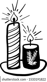Christmas candle icon. Christmas and Winter icons collection - vector illustration.