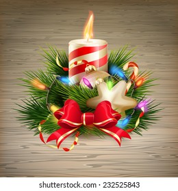 Christmas candle illustration. EPS 10 vector file included