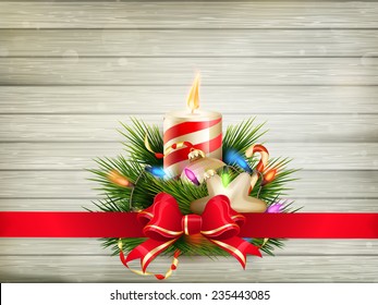 Christmas candle illustration. EPS 10 vector file included