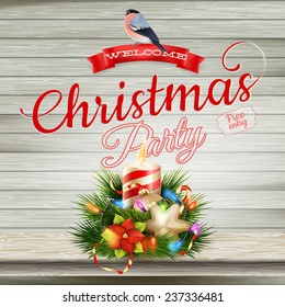 Christmas candle illustration. EPS 10 vector file included