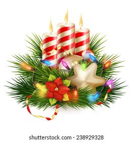 Christmas candle illustration. EPS 10 vector file included