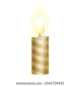 Christmas candle illustration on white background