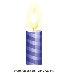Christmas candle illustration on white background