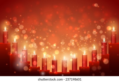 Christmas candle illustration red vector