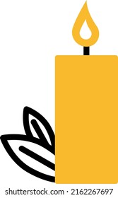 vela navideña, ilustración, vector sobre fondo blanco.
