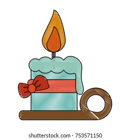 Christmas candle isolated icon vector illustration graphic design
