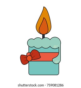 Christmas candle isolated icon vector illustration graphic design