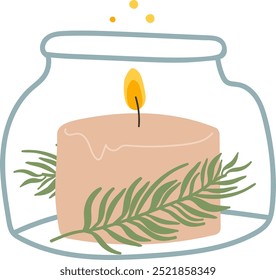 Vela de Natal na ilustração do vetor de jarro