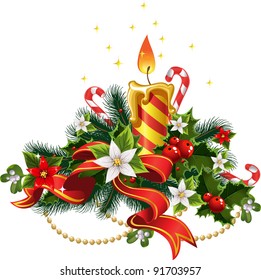 Christmas candle light with decorations