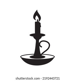 Christmas candle light stand icon | Black Vector illustration |