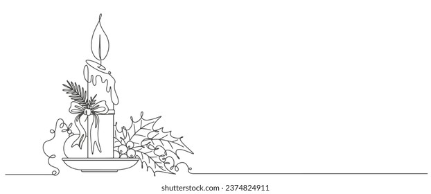 ilustración vectorial de la línea de velas navideñas 