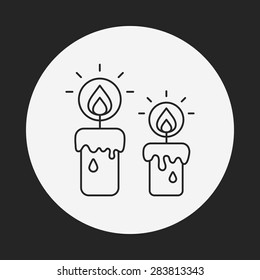 Christmas candle line icon