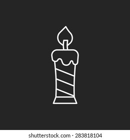 Christmas candle line icon