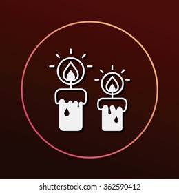 Christmas candle line icon