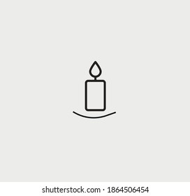 Christmas candle in a linear style.
