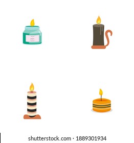christmas candle logo collection design