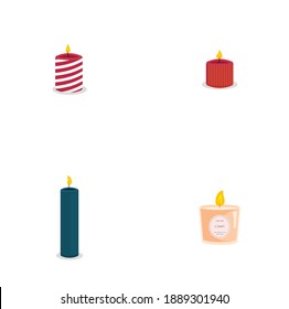 christmas candle logo collection design