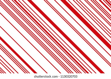 Christmas candle, lollipop pattern. Striped diagonal background with slanted lines. Stripy backdrop for print on wrapping. Vector illustration 